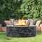 Fire Pit Wind Guard, Tempered Glass Flame Shield with Aluminum Feet for Outdoor Gas & Propane Fire Tables