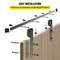 Heavy-Duty Sliding Barn Door Hardware Kit for Double Doors, Carbon Steel Track, 330LBS Load Capacity