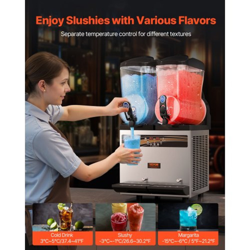 Commercial Margarita Maker, Slushie Machine, Frozen Smoothie Drink Machine for Supermarkets, Cafes, bars