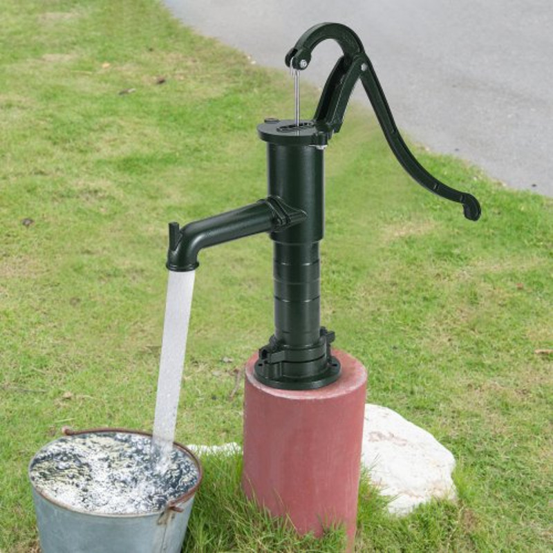 Antique Hand Water Pump, Cast Iron Pitcher Pump w/Handle for Yard, Garden, Pond, Home Well, Old Fashion Manual Pump