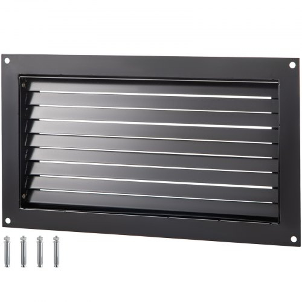 Foundation Flood Vent, Wall Mounted Black Steel Flood Vent for Garages, Crawlspaces & Full Height Enclosures