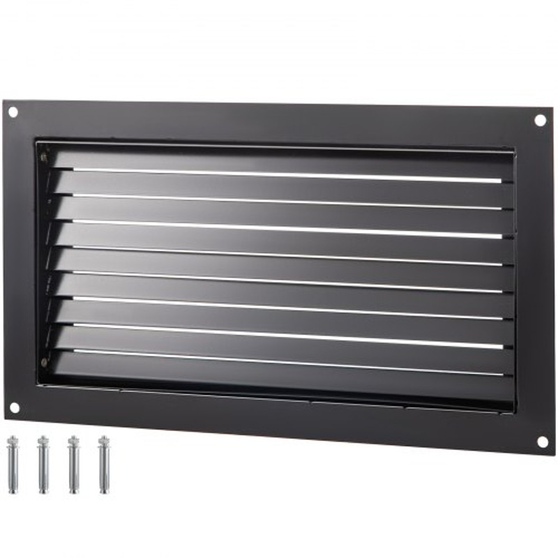 Foundation Flood Vent, Wall Mounted Black Steel Flood Vent for Garages, Crawlspaces & Full Height Enclosures