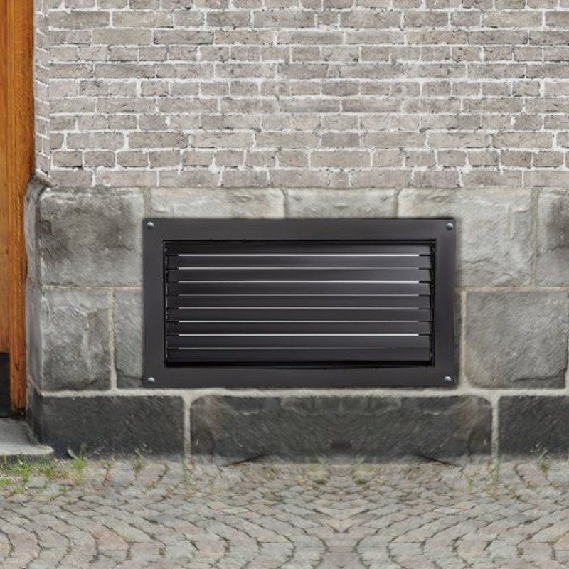 Foundation Flood Vent, Wall Mounted Black Steel Flood Vent for Garages, Crawlspaces & Full Height Enclosures