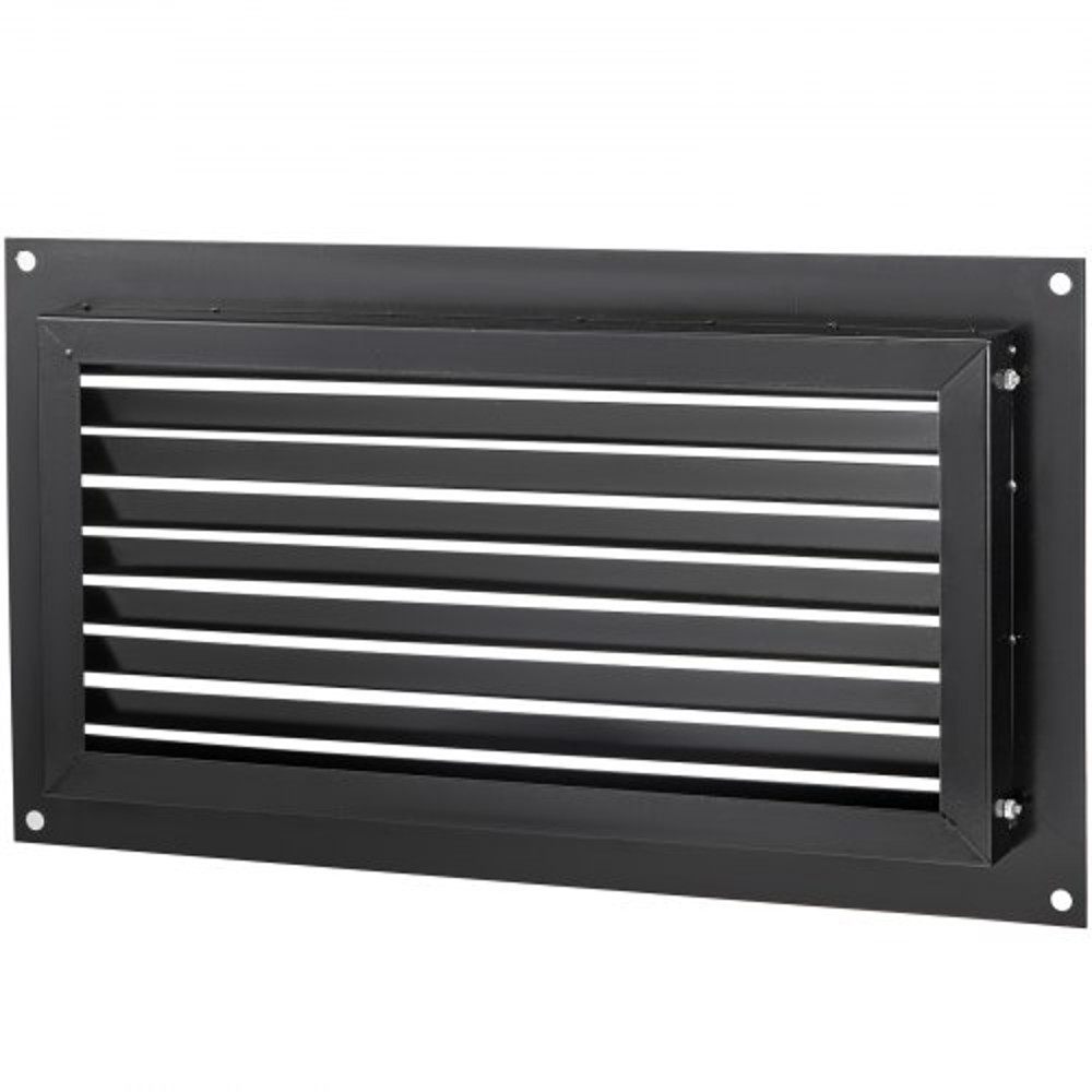 Foundation Flood Vent, Wall Mounted Black Steel Flood Vent for Garages, Crawlspaces & Full Height Enclosures