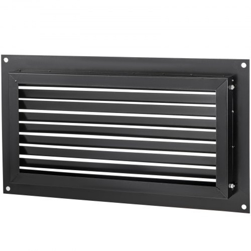 Foundation Flood Vent, Wall Mounted Black Steel Flood Vent for Garages, Crawlspaces & Full Height Enclosures