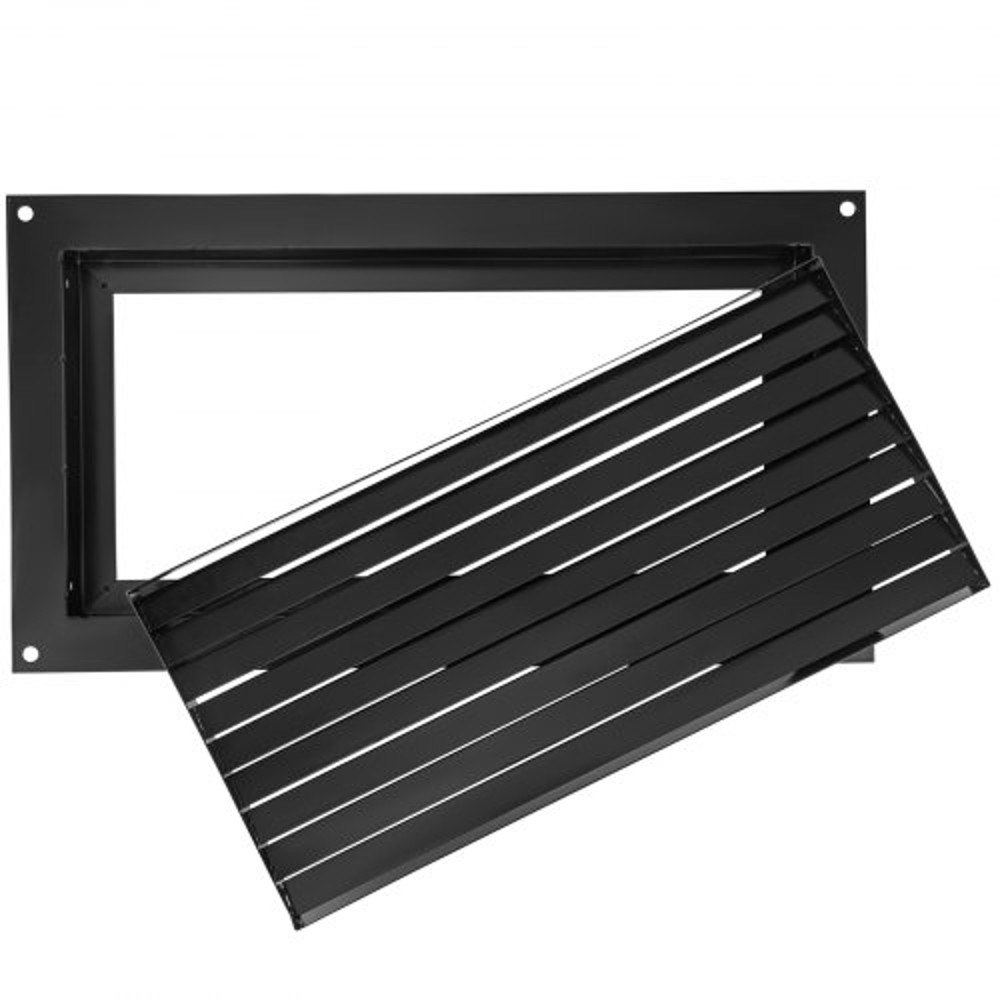 Foundation Flood Vent, Wall Mounted Black Steel Flood Vent for Garages, Crawlspaces & Full Height Enclosures