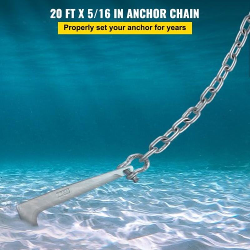 HeavyDuty 38 Galvanized Anchor Chain For Boats 11650lbs Lead Chain 9460lbs Shackle Break Load 2