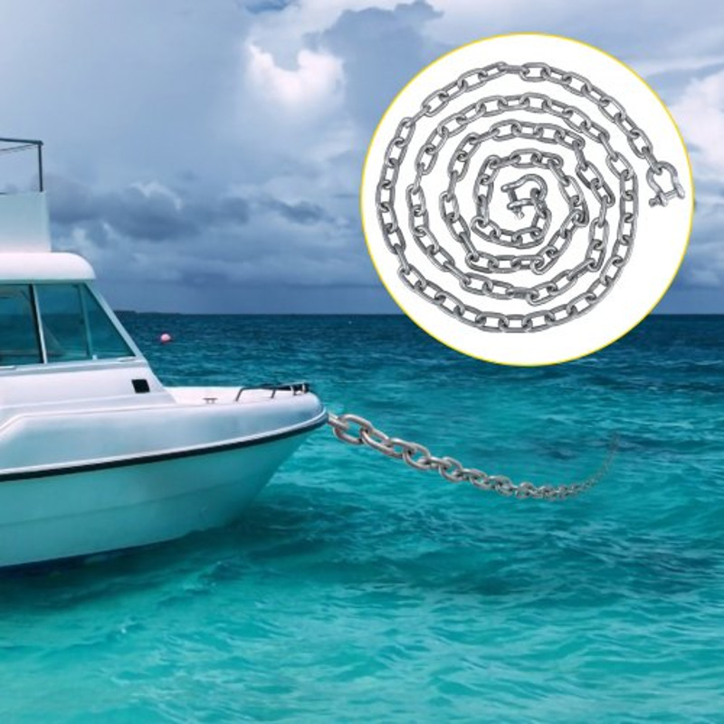 HeavyDuty 38 Galvanized Anchor Chain For Boats 11650lbs Lead Chain 9460lbs Shackle Break Load 0