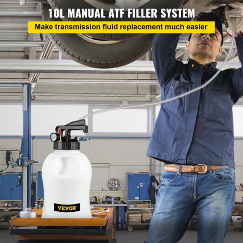 10L ATF Refill System Dispenser Oil Liquid Extractor Pump Kit With 14 ATF Filler Adapters For BMW 2