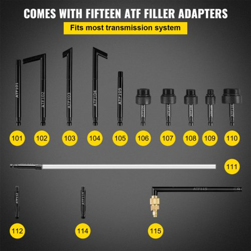 10L ATF Refill System Dispenser Oil Liquid Extractor Pump Kit With 14 ATF Filler Adapters For BMW 3