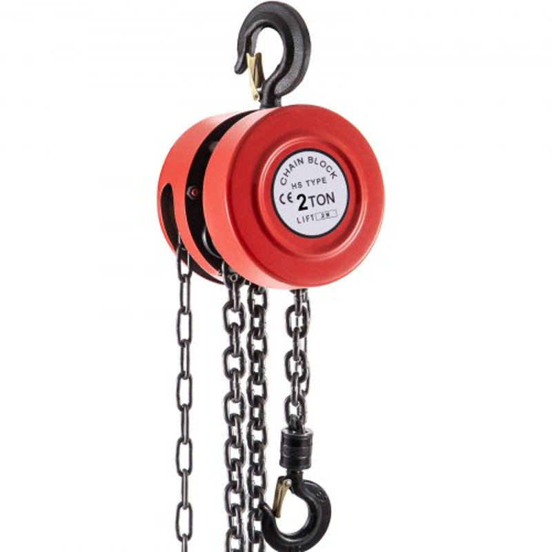 Heavy Duty Manual Hoist 2200 Lbs Capacity With 360 Rotating Hook For Industrial Lifting Red Steel D 1