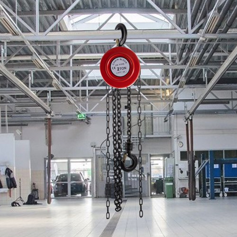 Heavy Duty Manual Hoist 2200 Lbs Capacity With 360 Rotating Hook For Industrial Lifting Red Steel D 0