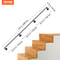 Pipe Stair Handrail, Industrial Carbon Steel Staircase Handrail with Wall Mount Support, 440LBS Load Capacity for Indoor