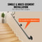 Industrial Staircase Handrail, Carbon Steel Pipe Railing with Wall Mount Support, 440LBS Capacity, Round Corner Wall
