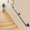 Industrial Staircase Handrail, Heavy-Duty Carbon Steel Pipe Handrail with Round Corners & Wall Mount Brackets