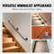 Industrial Pipe Stair Handrail, Carbon Steel Wall Mount Handrail for Indoor Outdoor Stairs, 440LBS Support, Round Corner