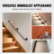 Industrial Staircase Handrail, Carbon Steel Pipe Handrail with Wall Mount Brackets, 440LBS Capacity, Indoor Outdoor
