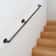 Industrial Staircase Handrail, Carbon Steel Pipe Handrail with Wall Mount Brackets, 440LBS Capacity, Indoor Outdoor