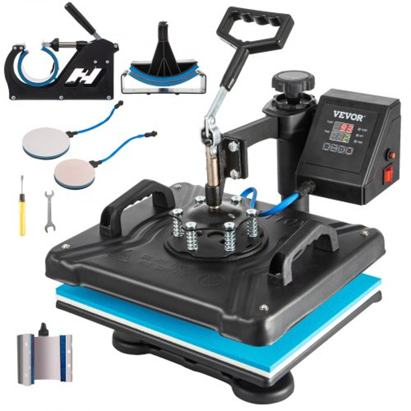 360 Swing Away Heat Press Machine 12x15 6in1 For TShirts Hats Mugs Plates 1050W Digital Sublimati 0