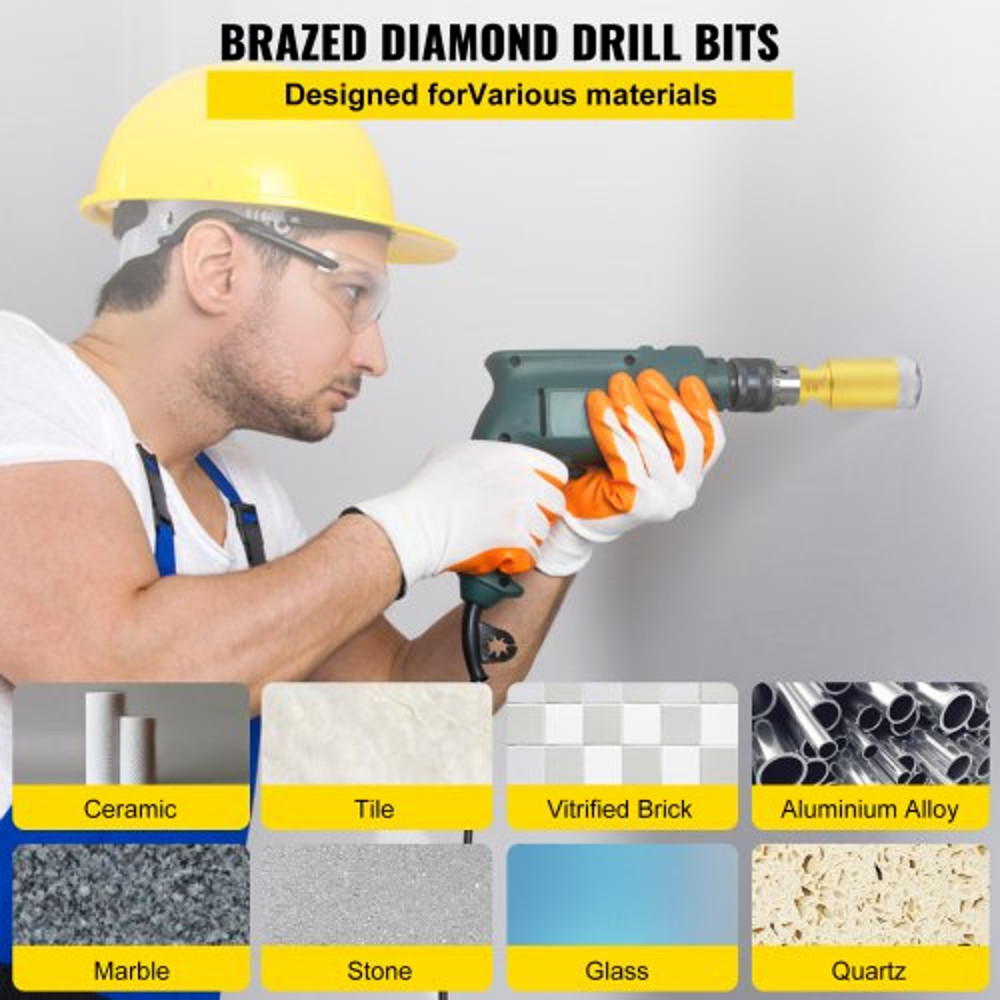 7PCS Diamond Hole Saw Kit 2027355568mm Vacuum Brazed Drill Bits For Tile Ceramic Porcelain 2