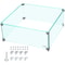 03 Thick Fire Table Glass Flame Guard Clear Tempered Wind Guard With Steady Feet For Propane Gas F 1