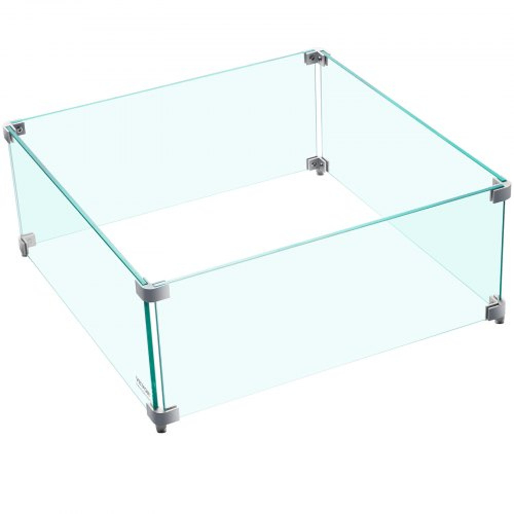 03 Thick Fire Table Glass Flame Guard Clear Tempered Wind Guard With Steady Feet For Propane Gas F 8