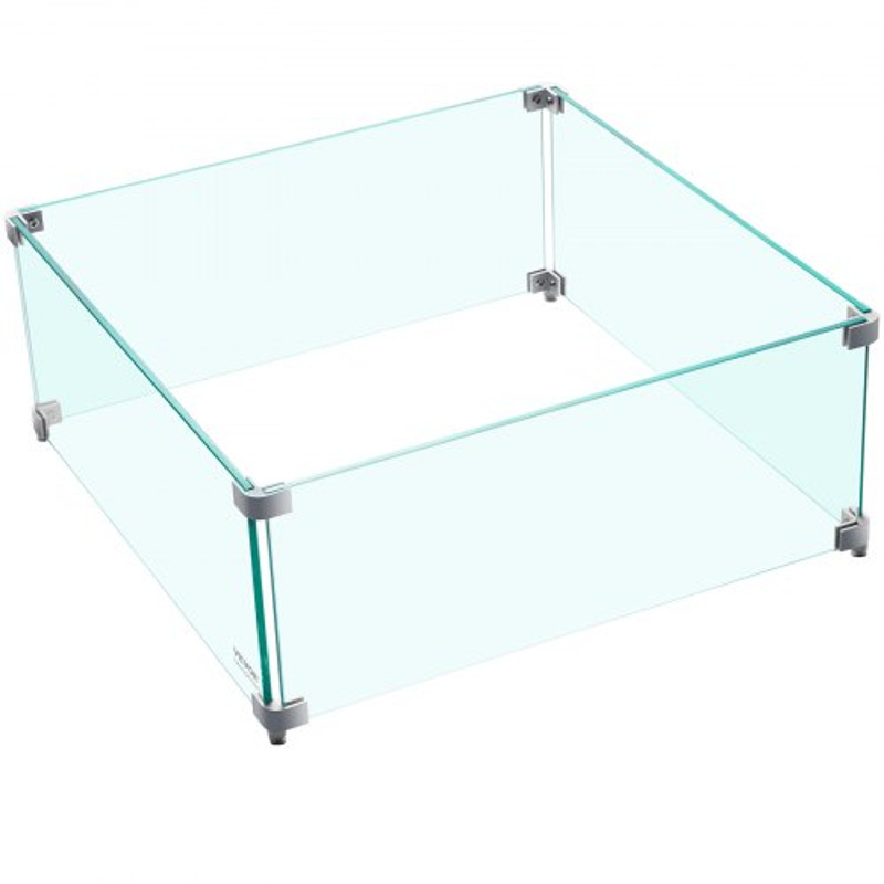 03 Thick Fire Table Glass Flame Guard Clear Tempered Wind Guard With Steady Feet For Propane Gas F 8