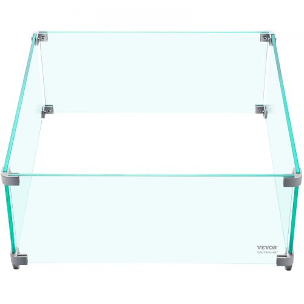 03 Thick Fire Table Glass Flame Guard Clear Tempered Wind Guard With Steady Feet For Propane Gas F 7