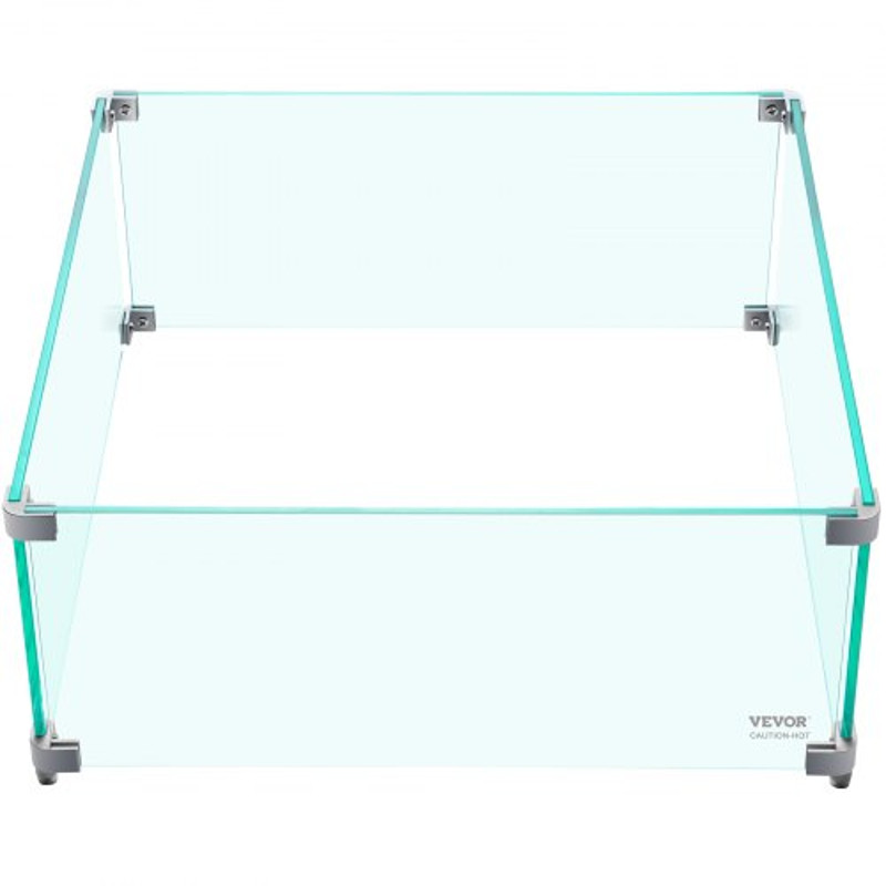 03 Thick Fire Table Glass Flame Guard Clear Tempered Wind Guard With Steady Feet For Propane Gas F 7