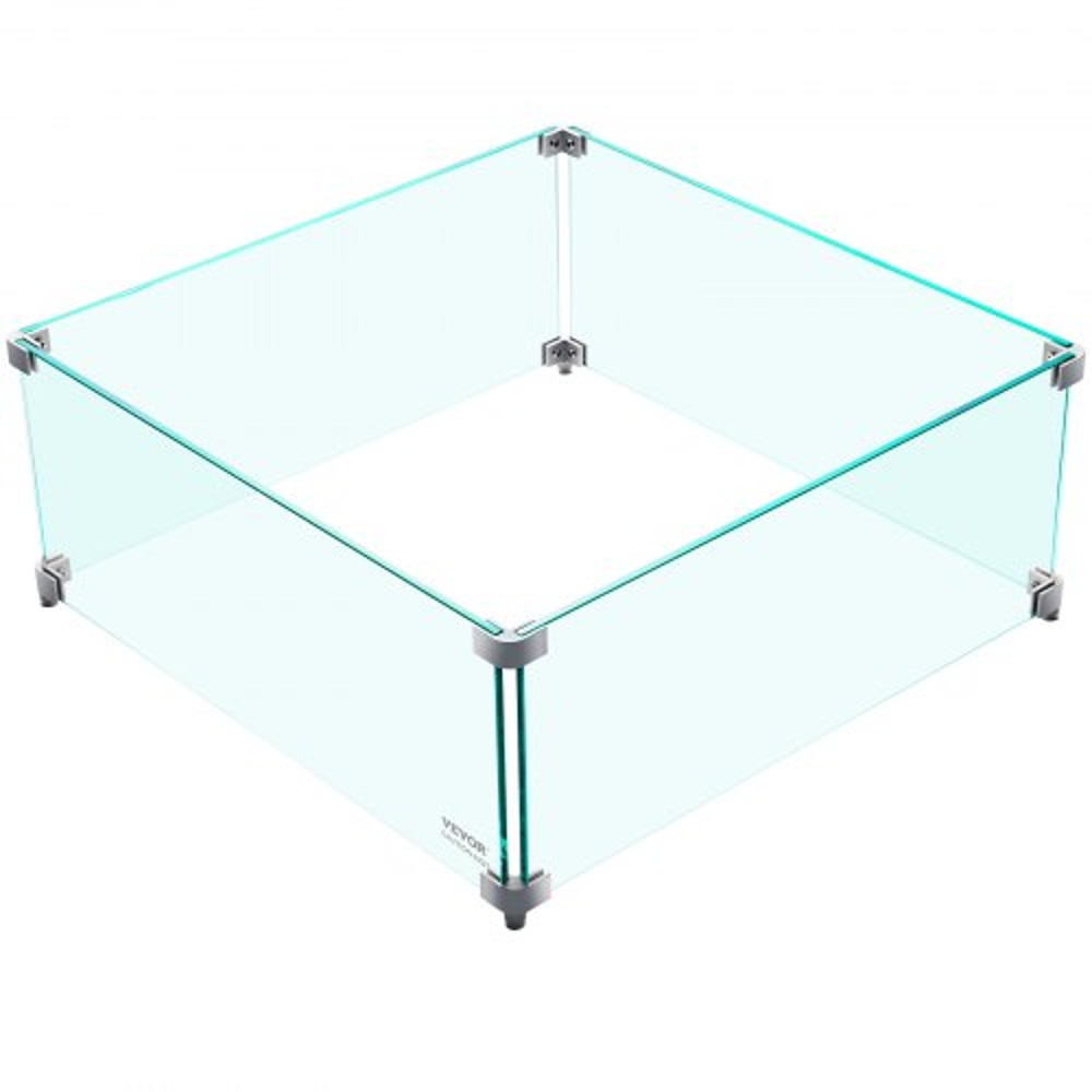 03 Thick Fire Table Glass Flame Guard Clear Tempered Wind Guard With Steady Feet For Propane Gas F 9