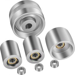 aluminum belt grinder wheel set, 4" drive, 3" tracking & 2" idler wheels (0.75" bore), heavy-duty knife grinder