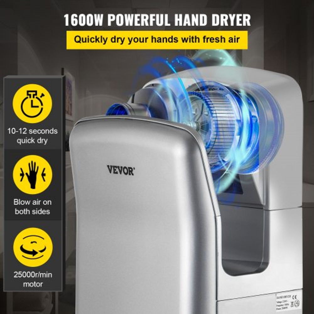 ABS Air Dryer Hand With HEPA Filtration 1600W 110V Vertical Hand Dryer HighSpeed Automatic Infrare 2
