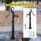 Rustic Cast Iron Hand Water Pump w/ Stand, Tall Pitcher Pump & Base for Garden, Yard, Farm, Easy Install with Holes
