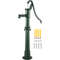 Rustic Cast Iron Hand Water Pump w/ Stand, Green Pitcher Pump for Garden, Yard, Farm Use, Pre-Set Holes for Fast Install