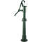 Rustic Cast Iron Hand Water Pump w/ Stand, Green Pitcher Pump for Garden, Yard, Farm Use, Pre-Set Holes for Fast Install