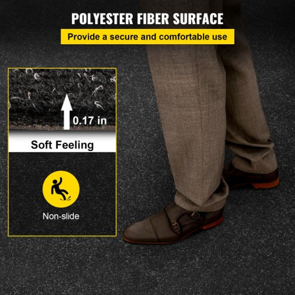 Marine Carpet Charcoal Black, Indoor/Outdoor Marine Grade Boat Carpeting Roll with Waterproof TPR Backing