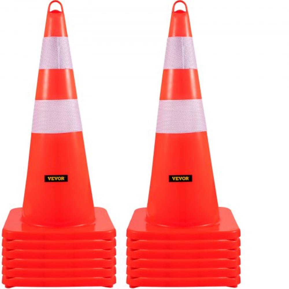 HeavyDuty 28 Traffic Cones With Reflective Collars 12Pack Weighted Base For Driveway Road Parking 1