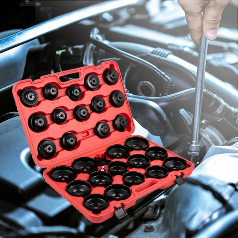 30Piece Oil Filter Socket Set Sturdy Steel Low Profile 38 Wrench Cap Set For Easy Access Secure Re 0