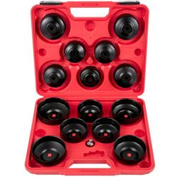 14-piece oil filter socket set, professional low-profile steel wrench kit with 3/8" adapter for easy car maintenance