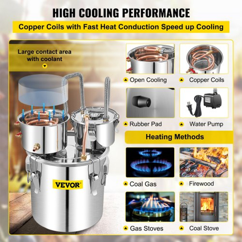 50L Stainless Steel Alcohol Distiller With Copper Tube Thumper Keg Home Brewing Kit For Whisky Win 4