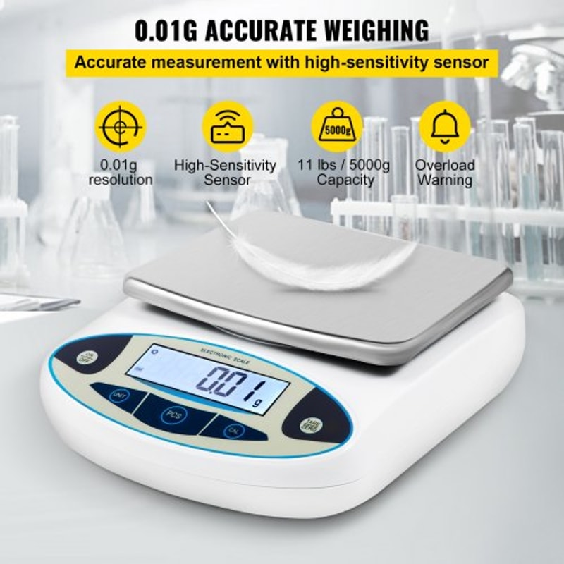 5000g X 001g Analytical Balance High Precision Digital Lab Scale With 13 Units Conversion LCD Disp 3