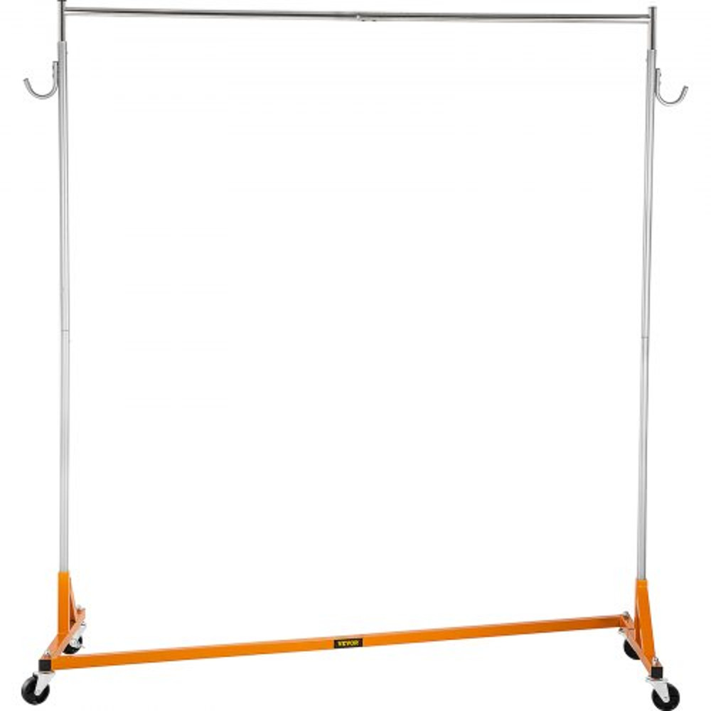 Height Adjustable Rolling Z Garment Rack Sturdy Steel Z Base Clothing Rack W Lockable Casters For H 8