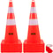 10Pack 28 HighVisibility Traffic Cones With Reflective Collars HandHeld Ring Durable Road Safety C 1