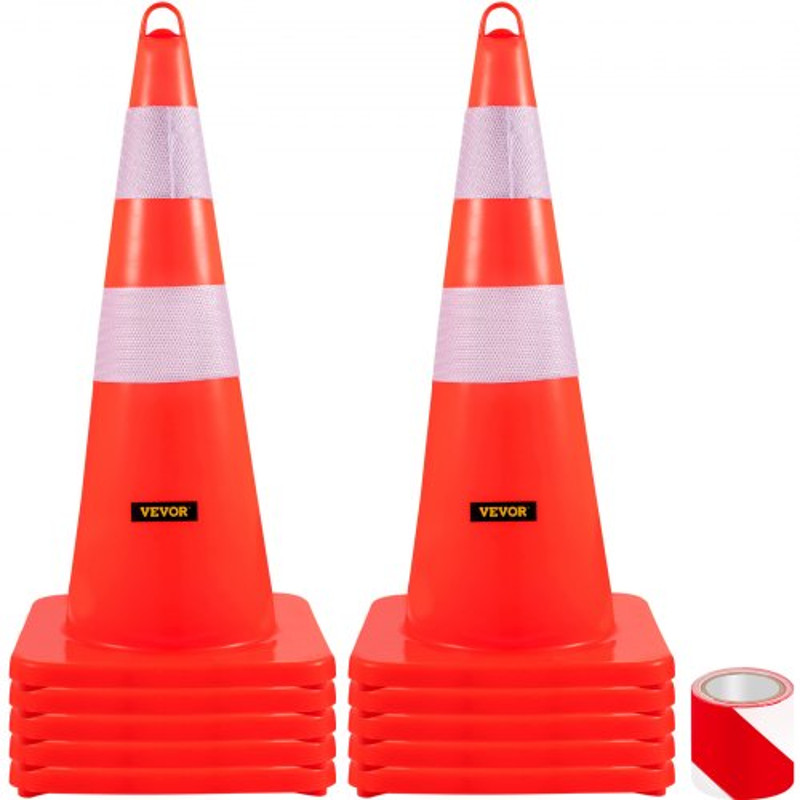 10Pack 28 HighVisibility Traffic Cones With Reflective Collars HandHeld Ring Durable Road Safety C 1
