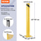 HeavyDuty Yellow Steel Safety Bollard 45 Inch Diameter Steel Pipe Bollard Post With 8 Anchor Bolts 7