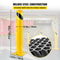 IndustrialGrade Yellow Steel Safety Bollard 55 Inch Diameter Pipe Bollard Post With 8 Anchor Bolts 3
