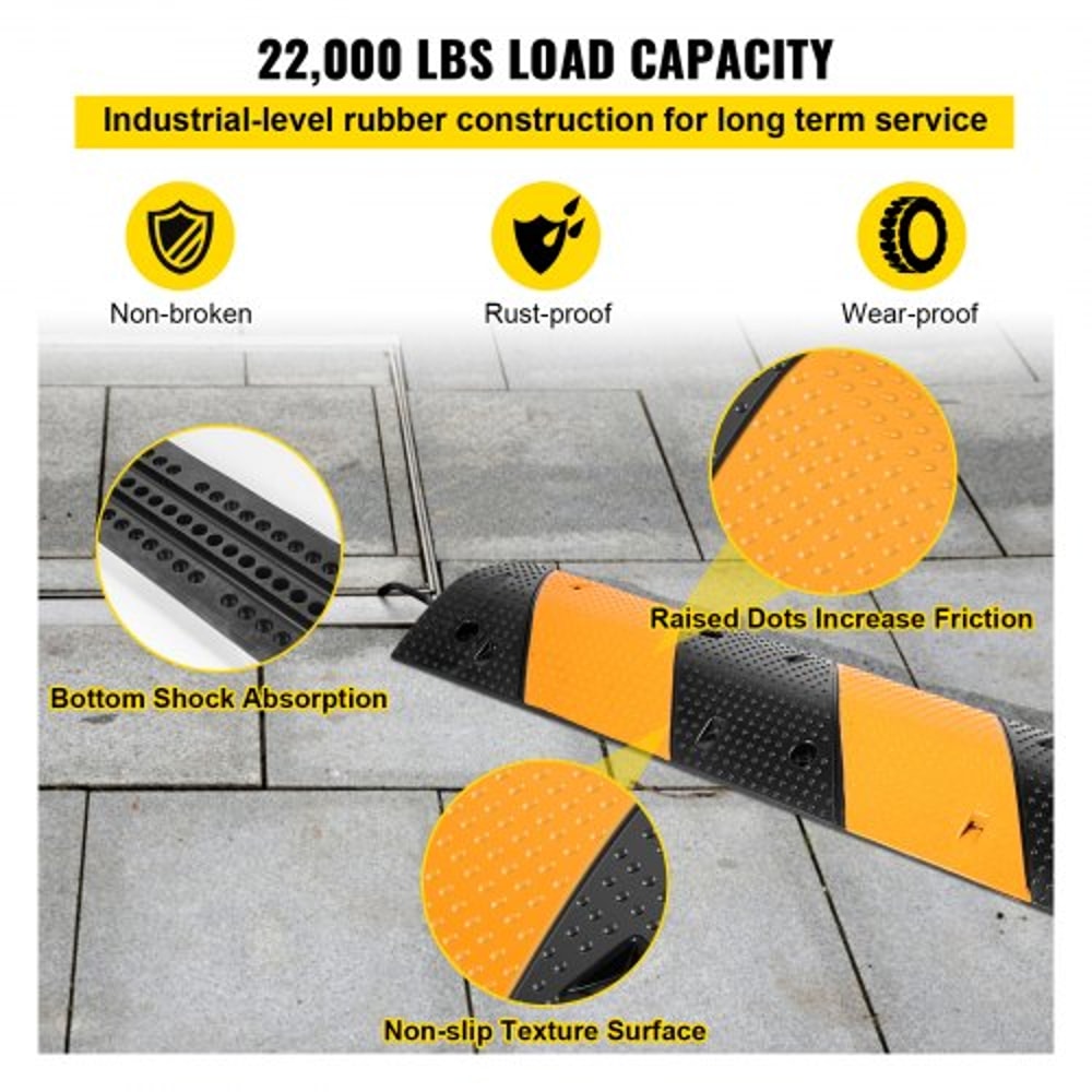 402 Long Modular Speed Bump HeavyDuty 22000 LBS Load Capacity 2Pack For Driveways Parking Lots Mor 4