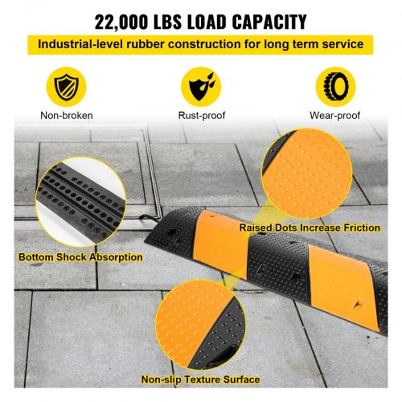 402 Long Modular Speed Bump HeavyDuty 22000 LBS Load Capacity 2Pack For Driveways Parking Lots Mor 4