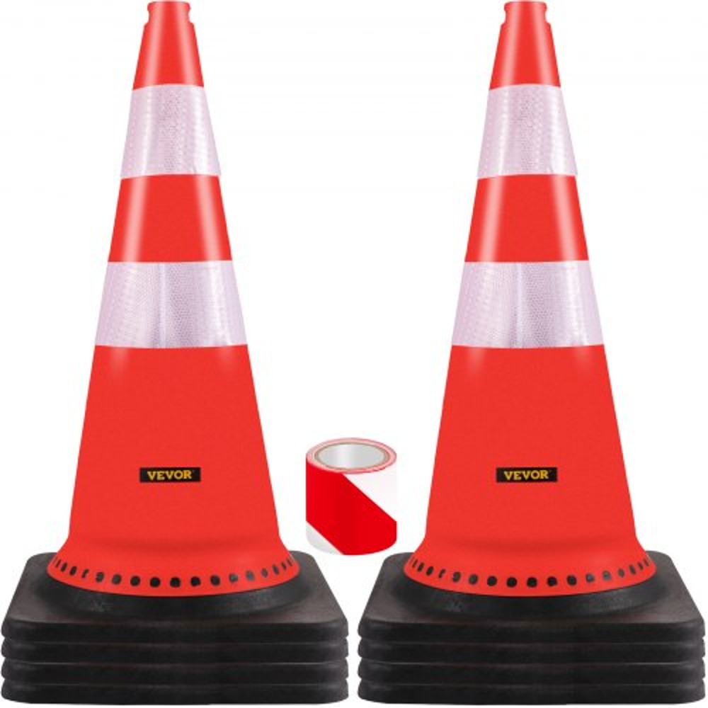 30Inch Orange Traffic Cones 8Pack HeavyDuty PVC Construction Cones With Reflective Strips 15 Weigh 1