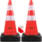 30Inch Orange Traffic Cones 8Pack HeavyDuty PVC Construction Cones With Reflective Strips 15 Weigh 1